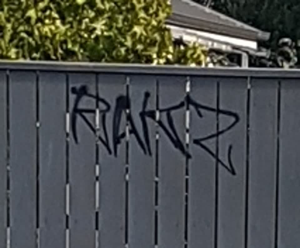 The photograph attached to this graffiti report