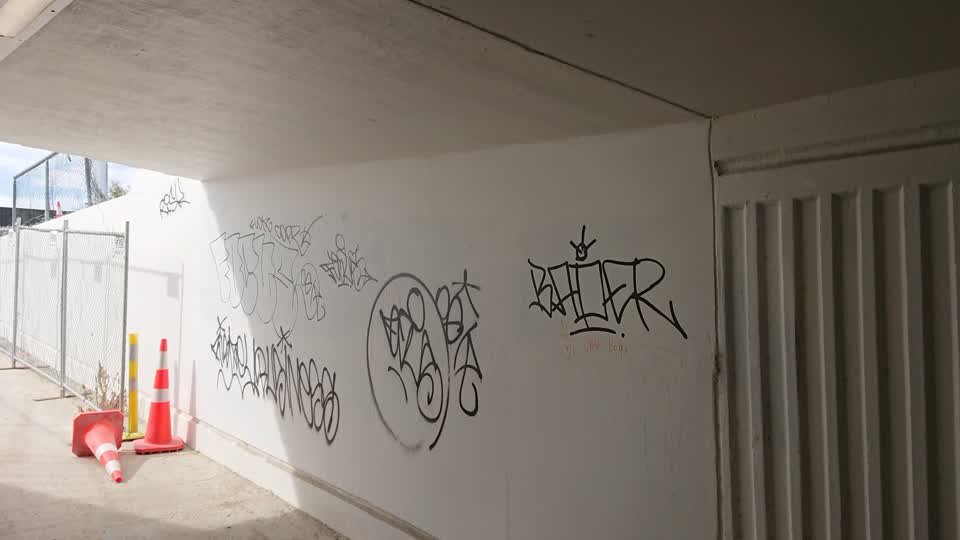 The photograph attached to this graffiti report