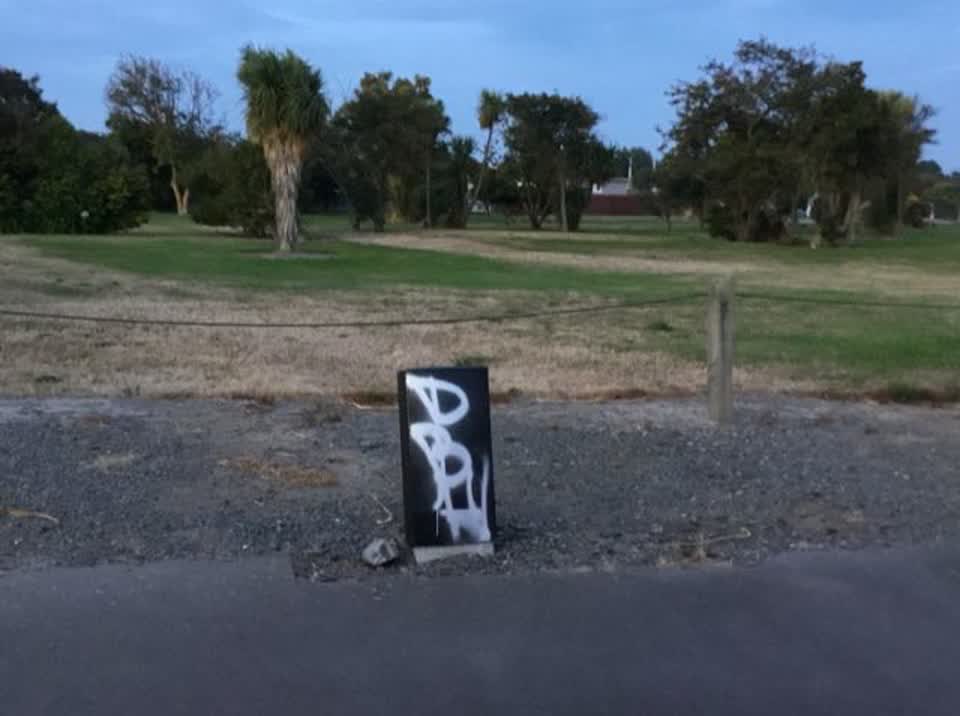 The photograph attached to this graffiti report