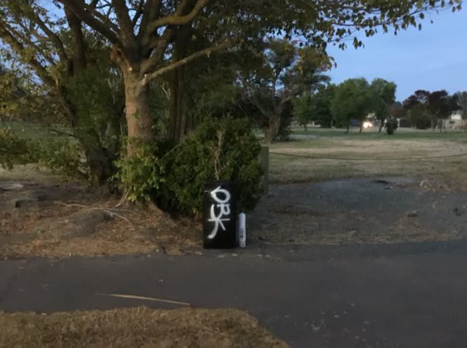 The photograph attached to this graffiti report