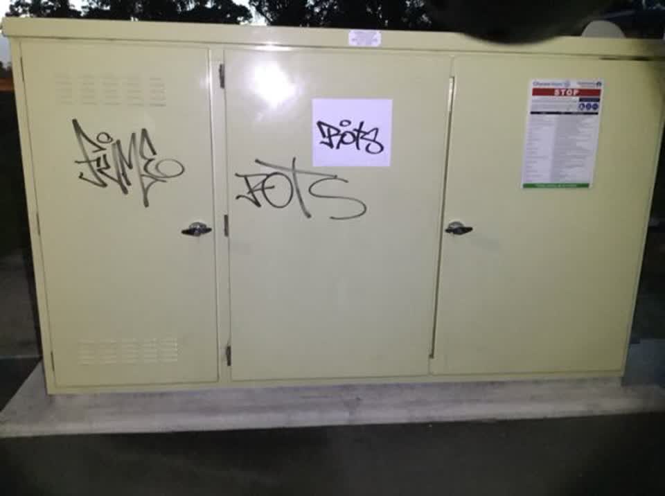 The photograph attached to this graffiti report