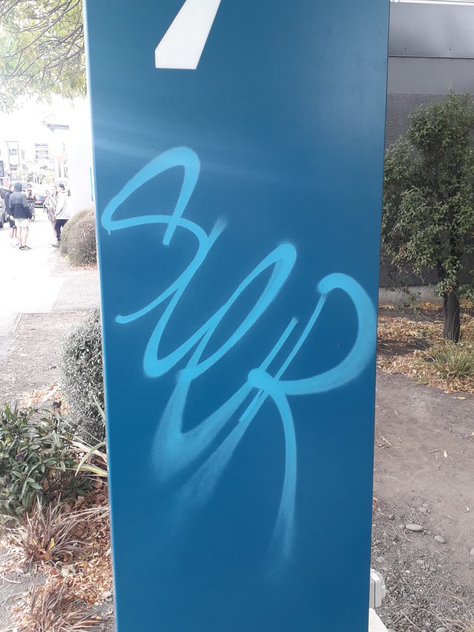 The photograph attached to this graffiti report