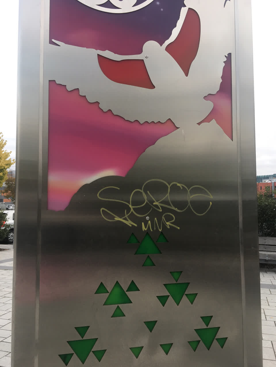 The photograph attached to this graffiti report