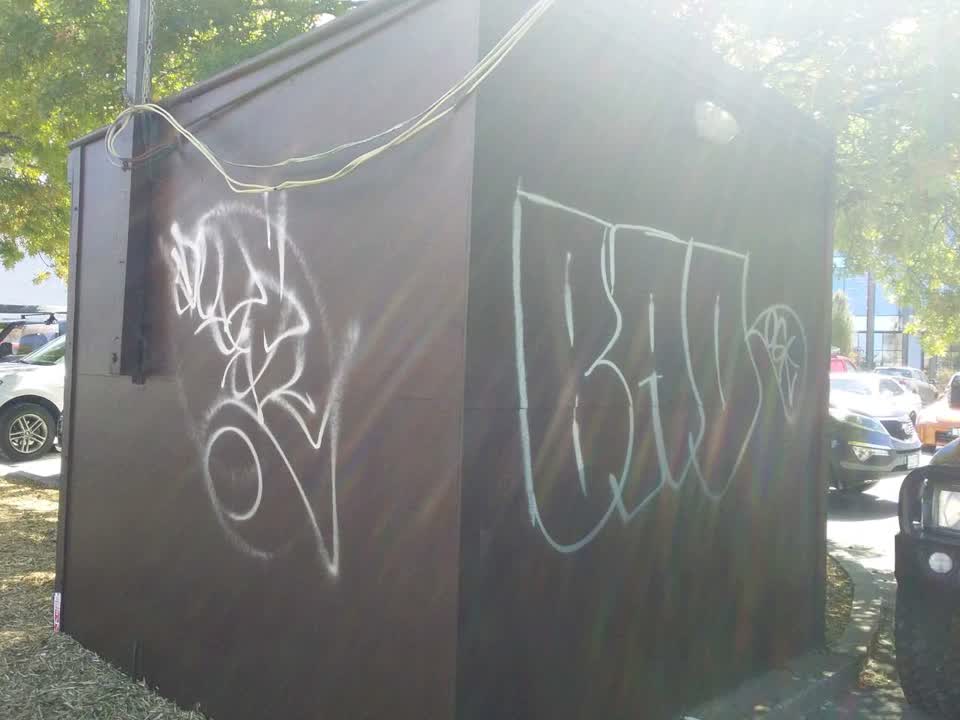 The photograph attached to this graffiti report