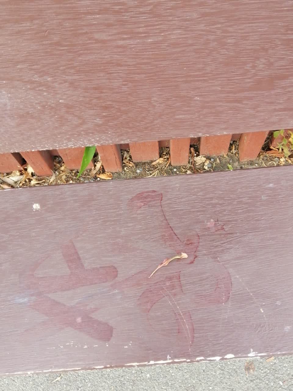 The photograph attached to this graffiti report