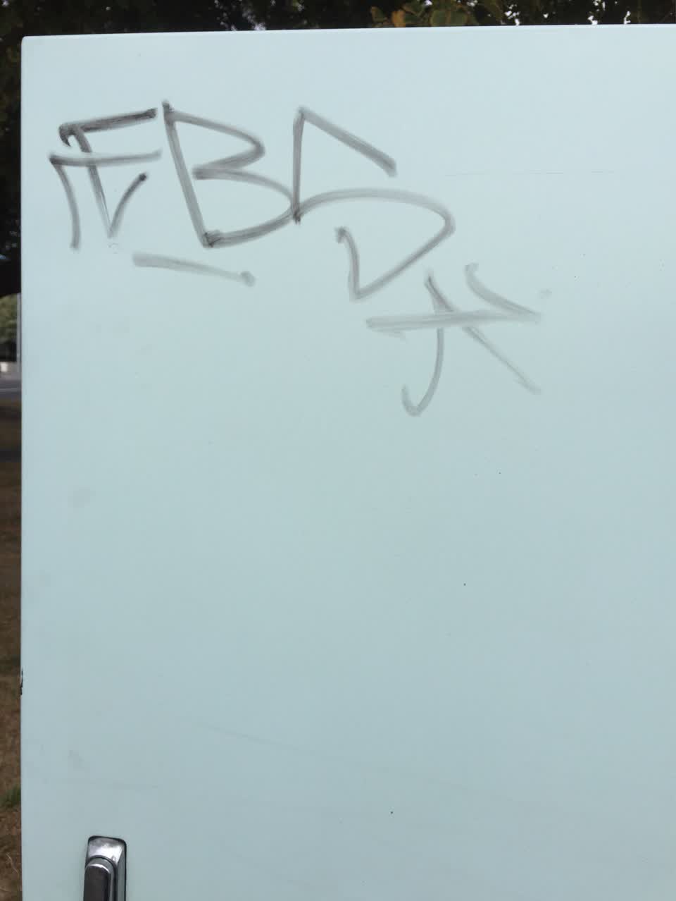 The photograph attached to this graffiti report