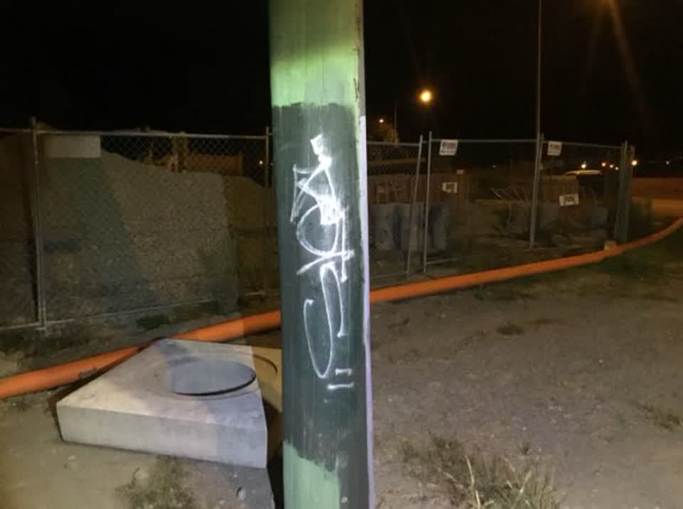 The photograph attached to this graffiti report