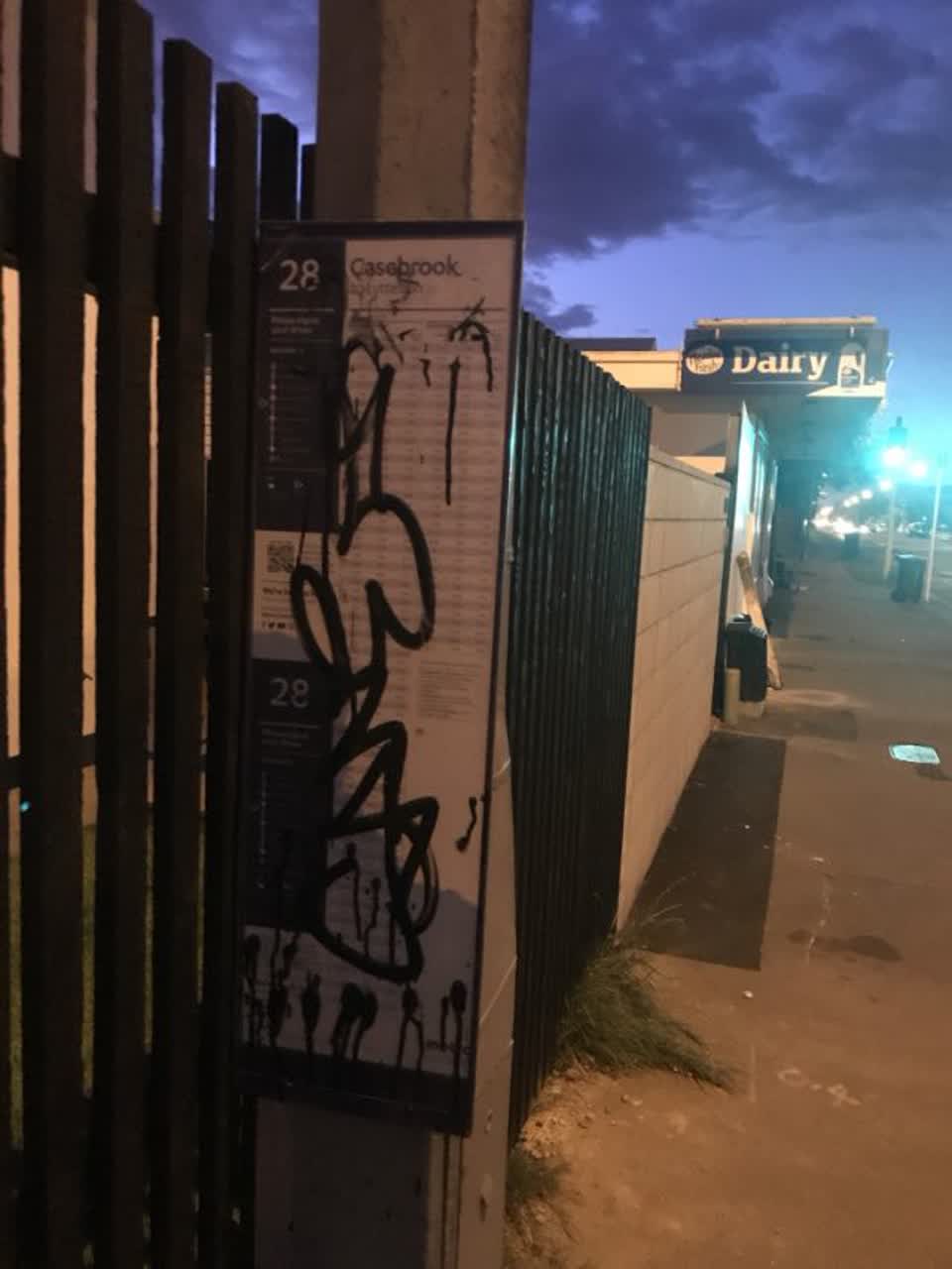 The photograph attached to this graffiti report