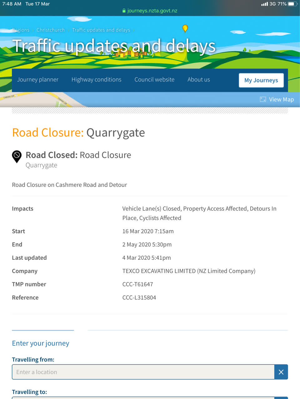 The photograph attached to this roading/streets report