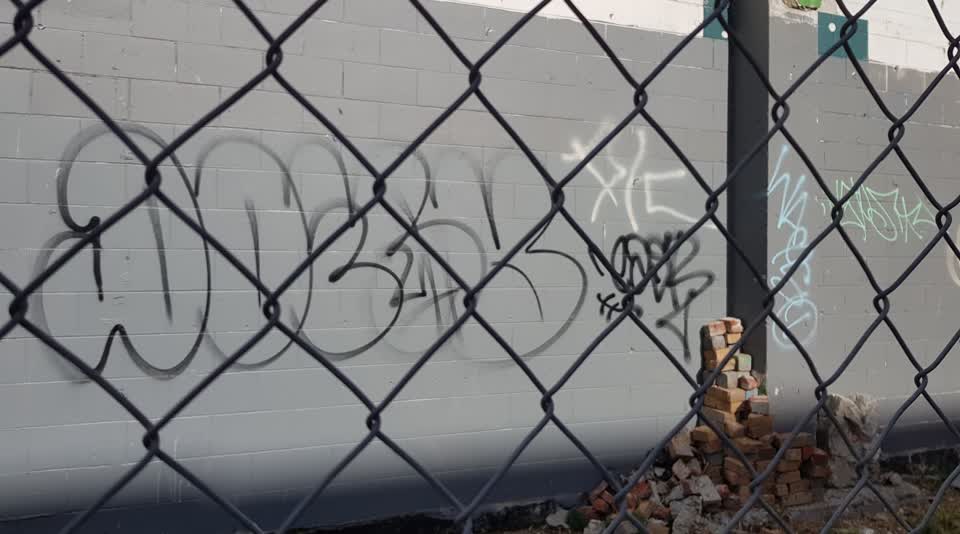 The photograph attached to this graffiti report