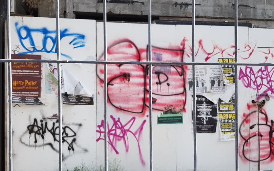 The photograph attached to this graffiti report
