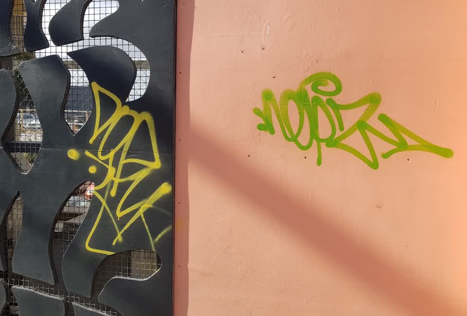 The photograph attached to this graffiti report