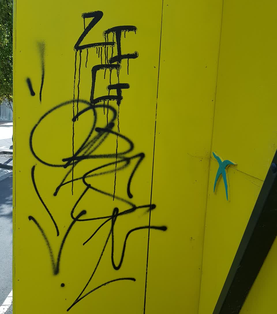 The photograph attached to this graffiti report