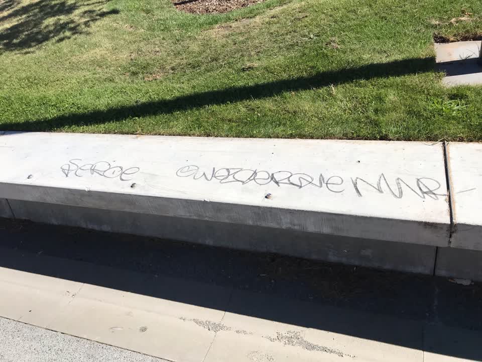The photograph attached to this graffiti report