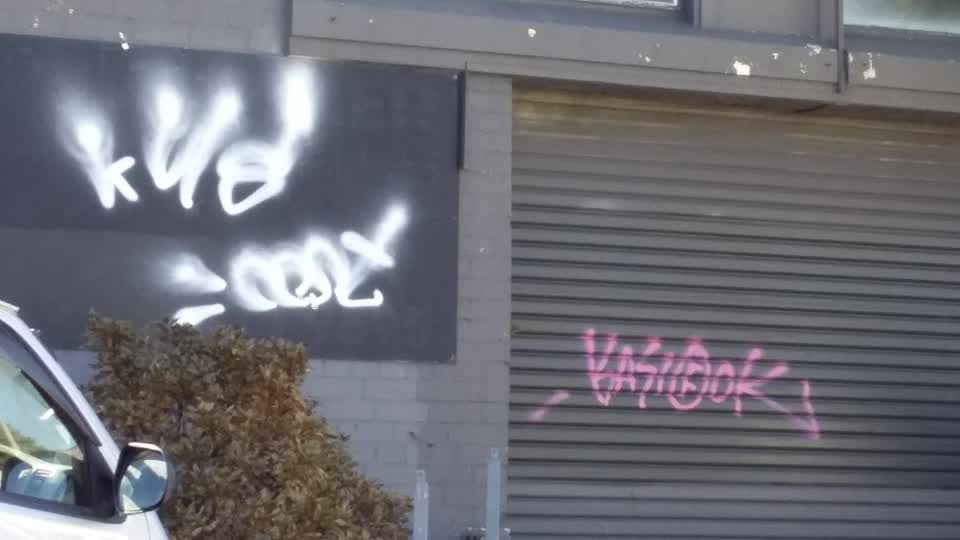 The photograph attached to this graffiti report