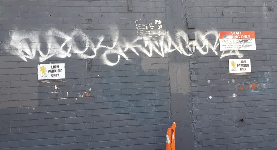 The photograph attached to this graffiti report