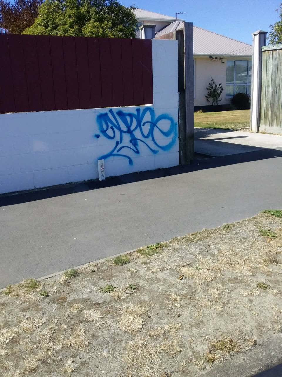The photograph attached to this graffiti report