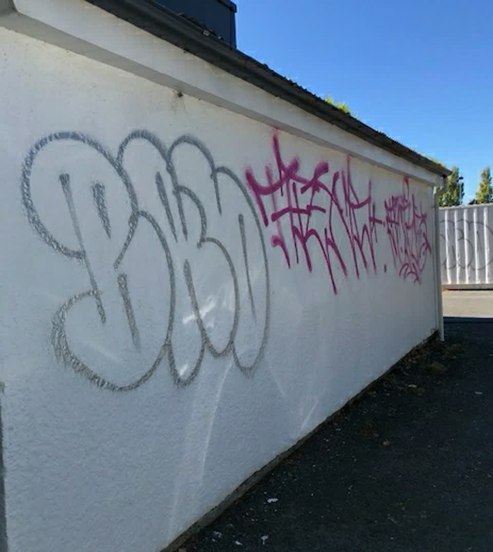 The photograph attached to this graffiti report
