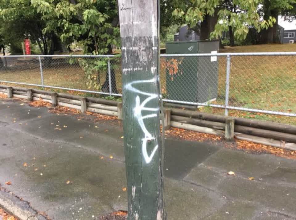 The photograph attached to this graffiti report