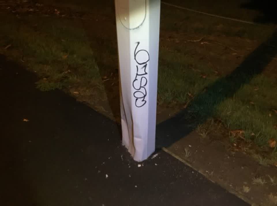 The photograph attached to this graffiti report