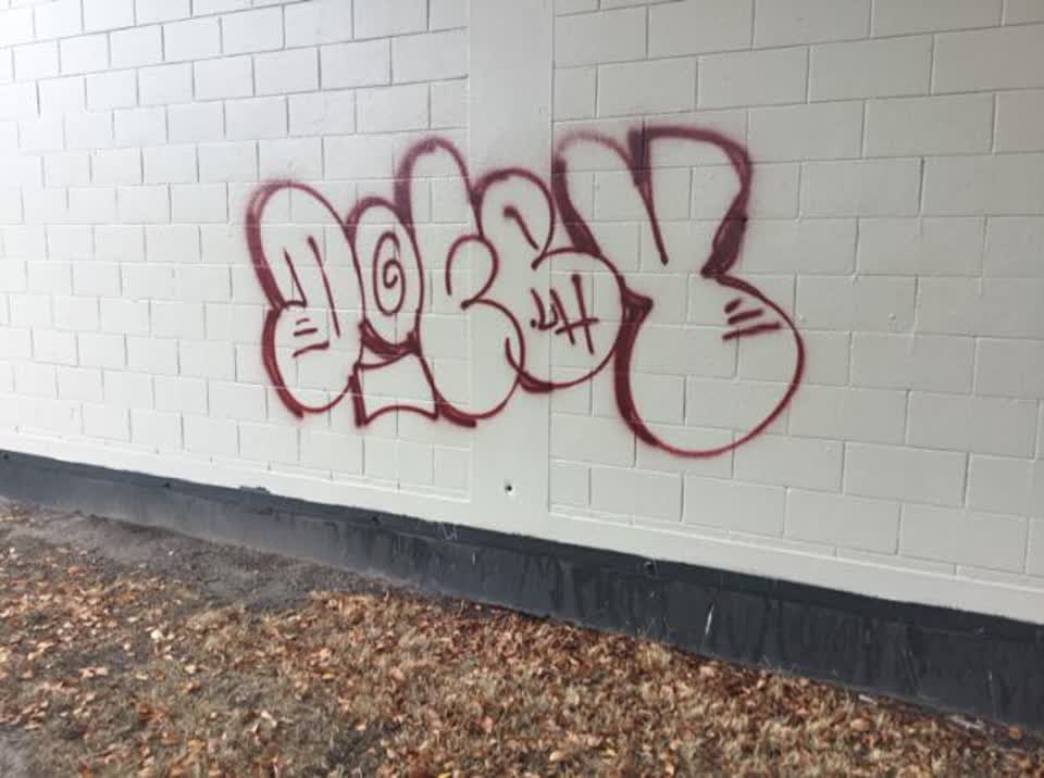The photograph attached to this graffiti report