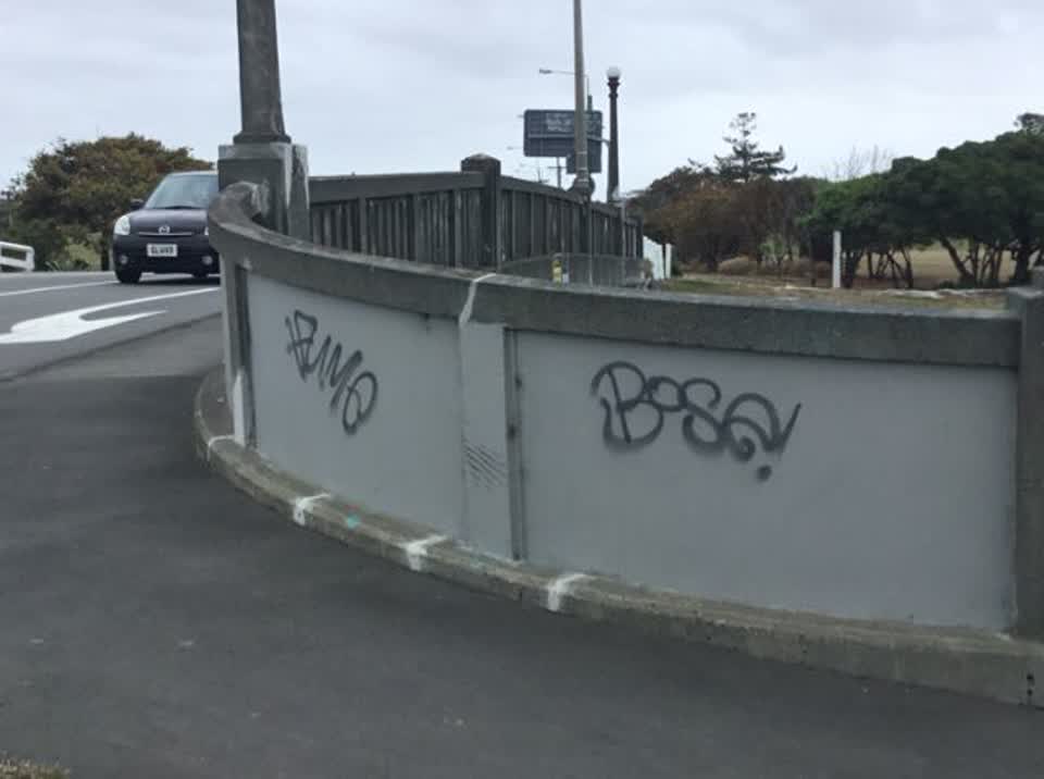 The photograph attached to this graffiti report