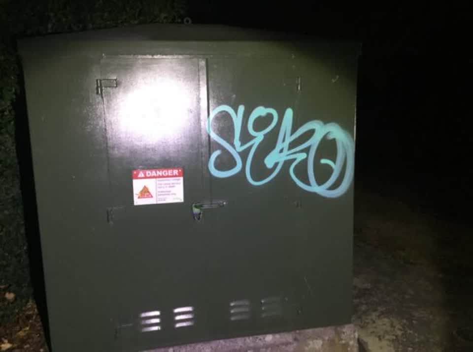 The photograph attached to this graffiti report