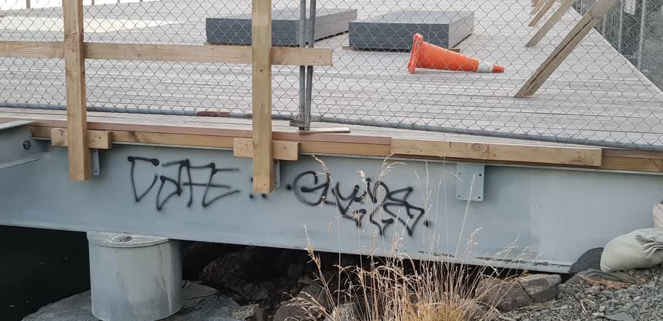 The photograph attached to this graffiti report