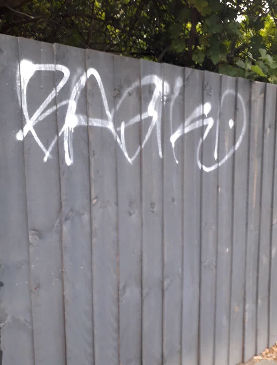 The photograph attached to this graffiti report