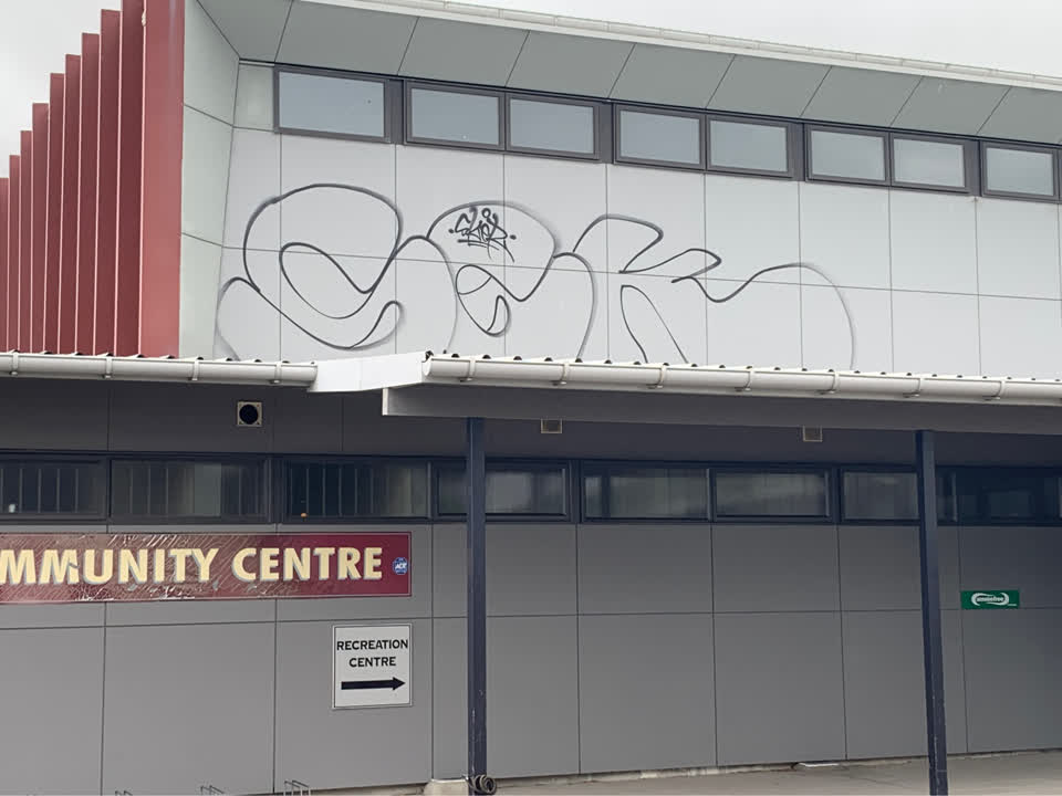 The photograph attached to this graffiti report