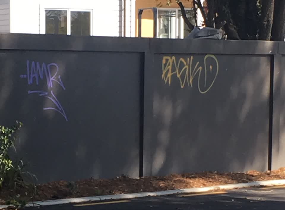 The photograph attached to this graffiti report