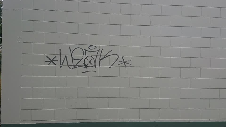 The photograph attached to this graffiti report