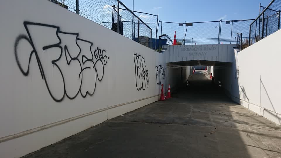 The photograph attached to this graffiti report
