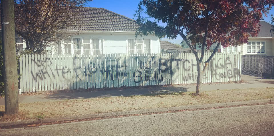 The photograph attached to this graffiti report