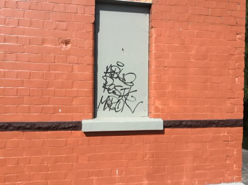 The photograph attached to this graffiti report