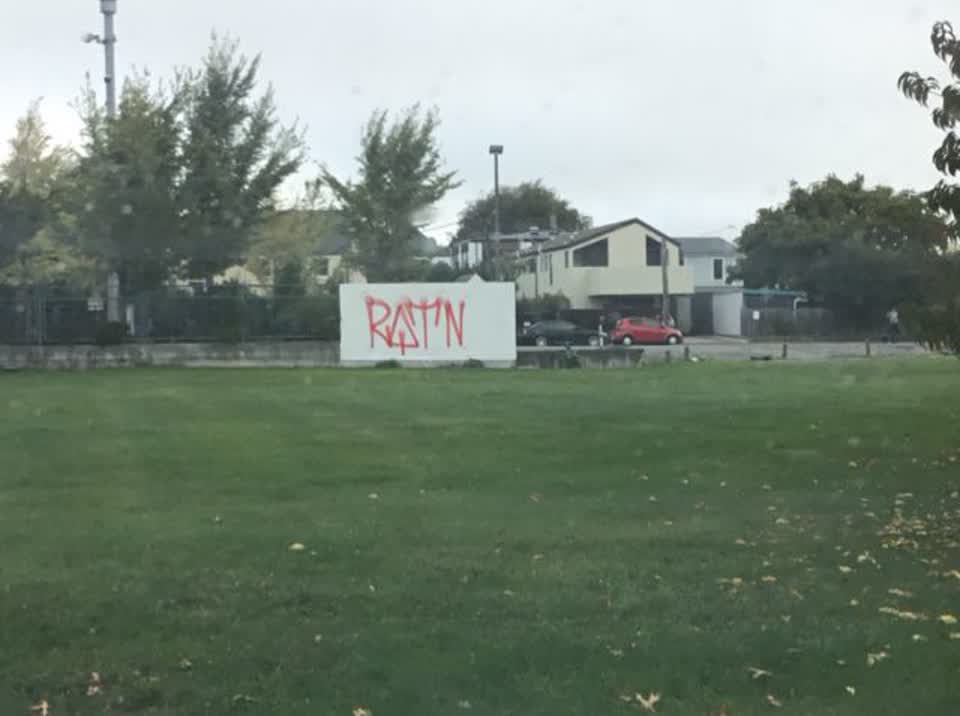 The photograph attached to this graffiti report
