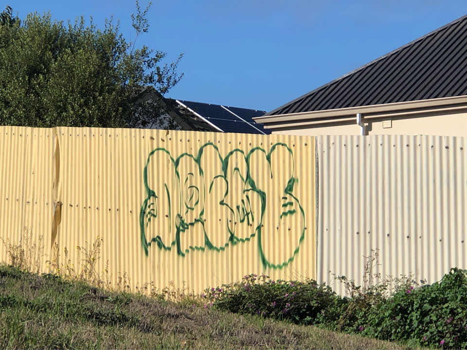The photograph attached to this graffiti report