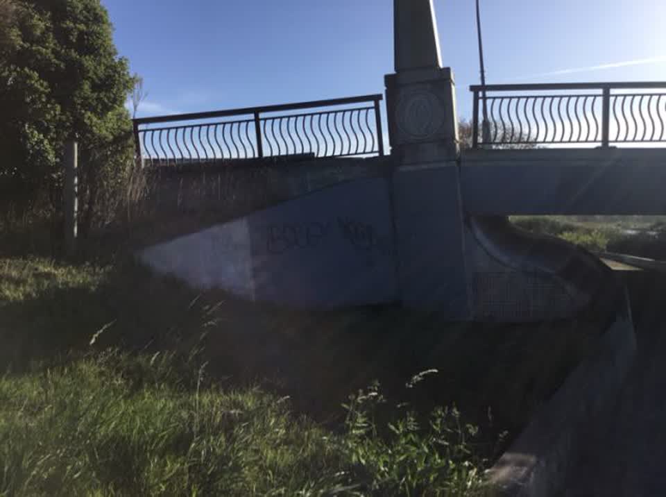 The photograph attached to this graffiti report
