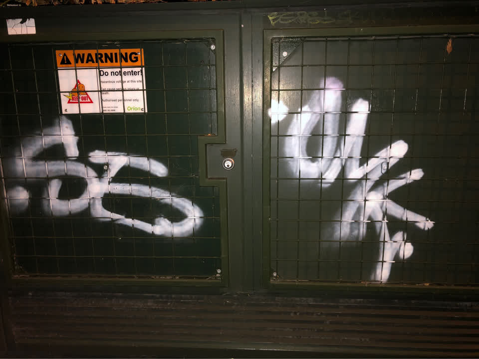 The photograph attached to this graffiti report