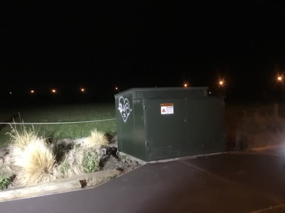 The photograph attached to this graffiti report