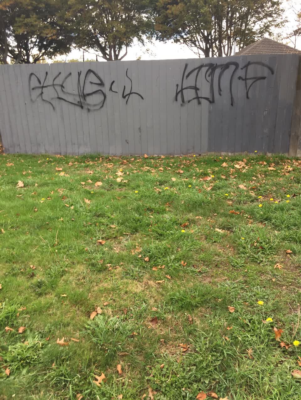 The photograph attached to this graffiti report