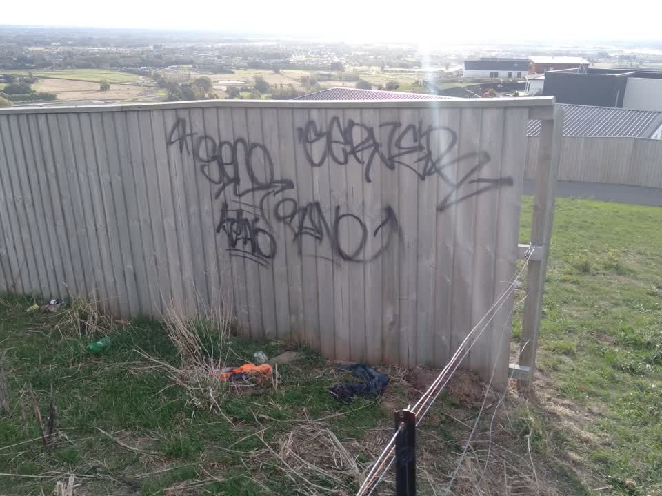 The photograph attached to this graffiti report