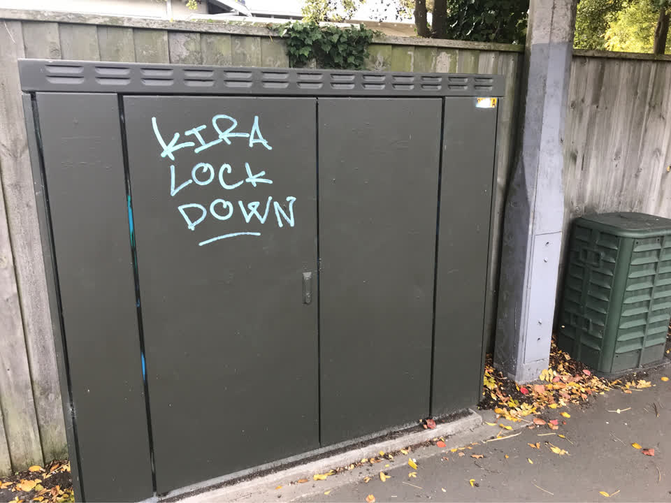 The photograph attached to this graffiti report
