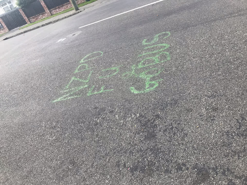 The photograph attached to this graffiti report