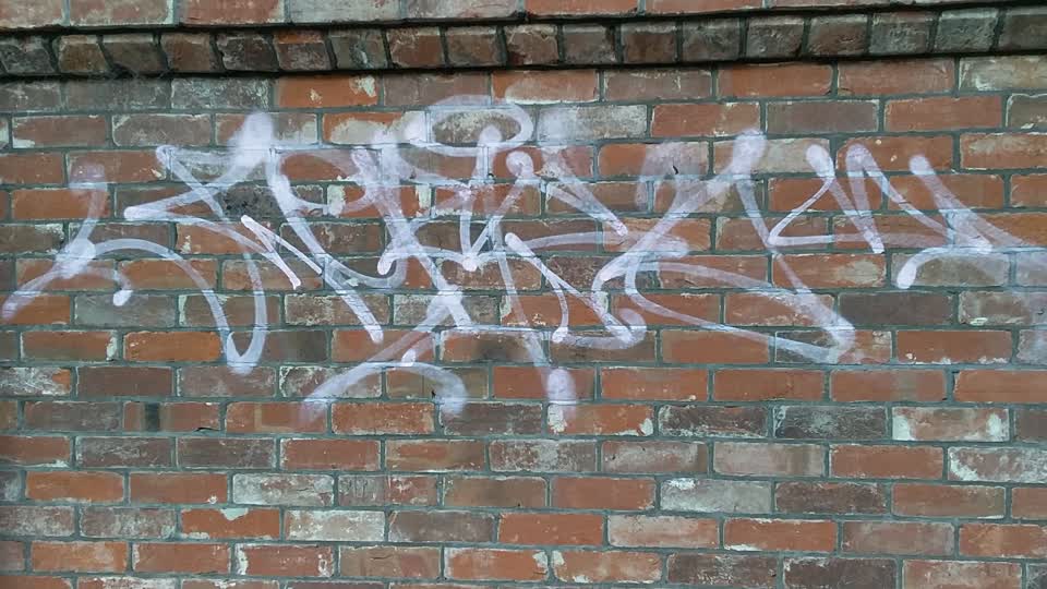 The photograph attached to this graffiti report