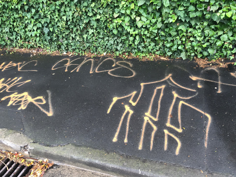 The photograph attached to this graffiti report