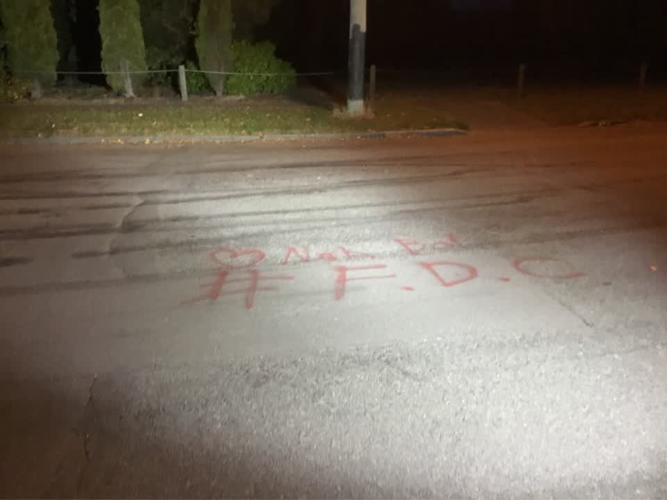 The photograph attached to this graffiti report