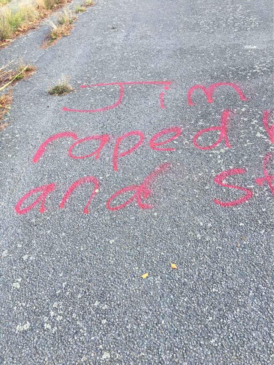 The photograph attached to this graffiti report
