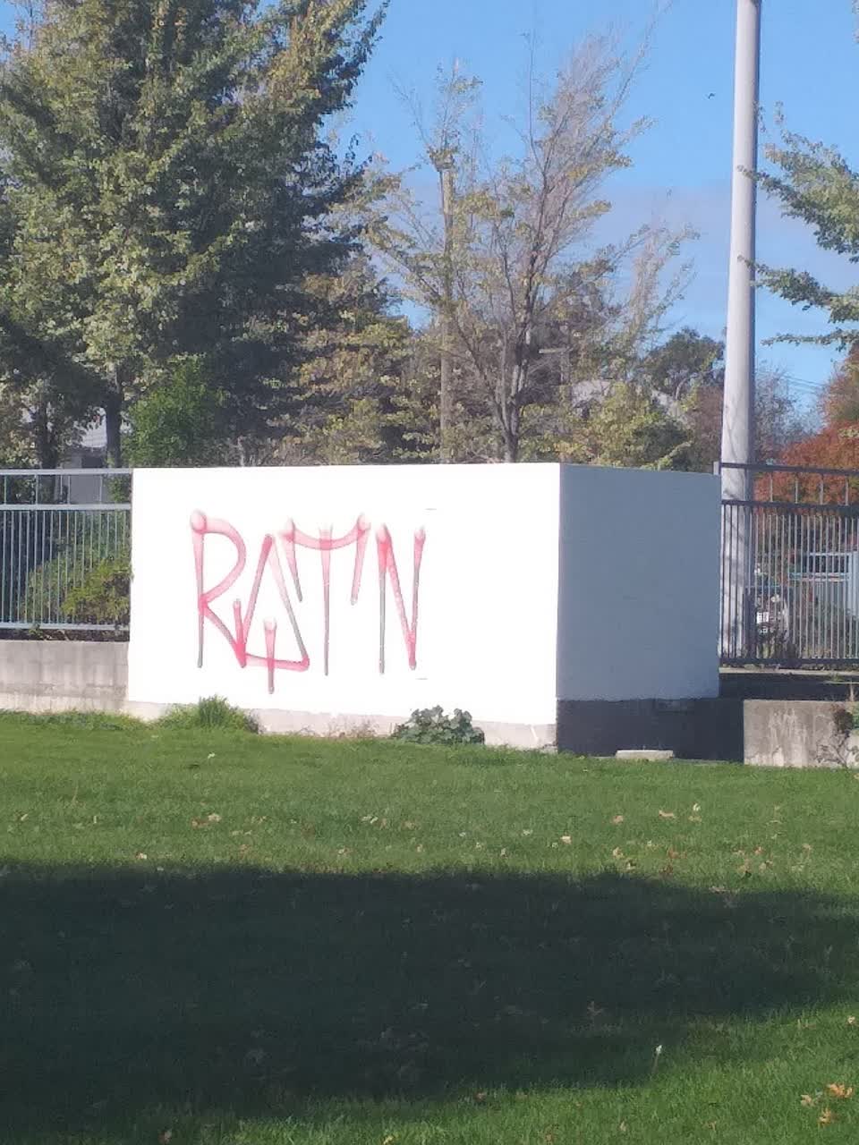 The photograph attached to this graffiti report