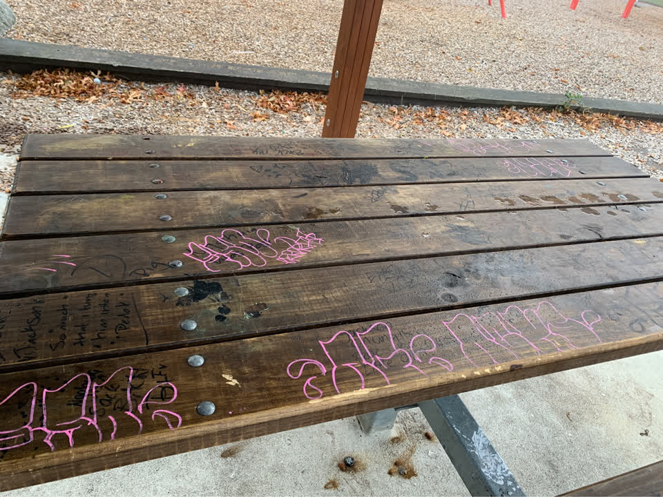 The photograph attached to this graffiti report